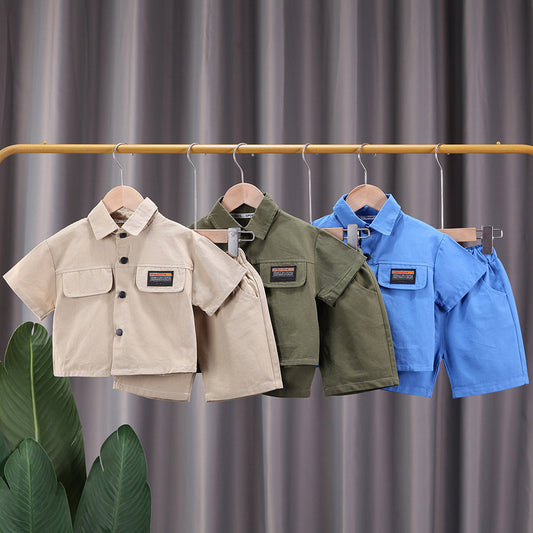 Boys' Short-sleeved Shorts Overall Suit