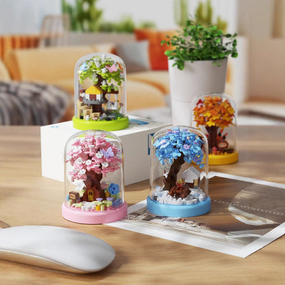 Arbre à fleurs de cerisier en blocs de construction Maison Arbor Day Micro Particules