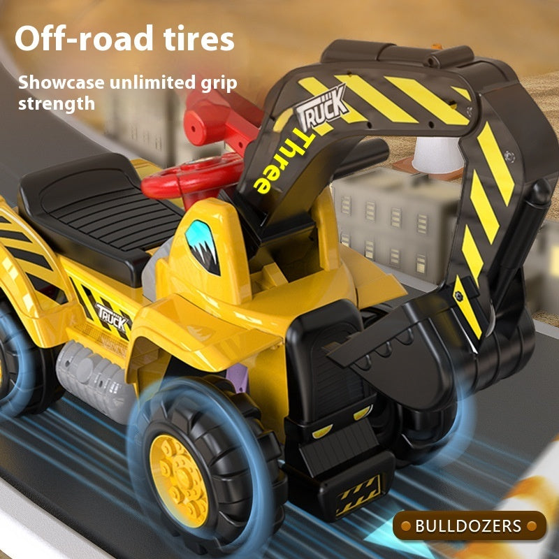 Oversized Portable Riding Hook Machine Electric Excavator Car Girl And Boy Children Excavator Toy Engineering Vehicle