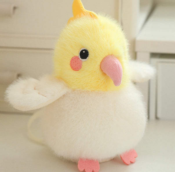 Pendentif perroquet en peluche de dessin animé pour sacs et porte-clés pour filles