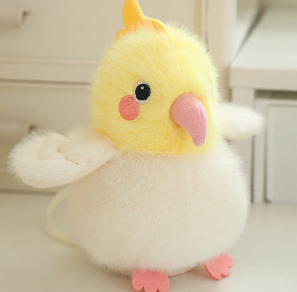 Pendentif perroquet en peluche de dessin animé pour sacs et porte-clés pour filles
