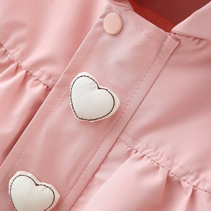 Gabardina con capucha Love de longitud media para niños