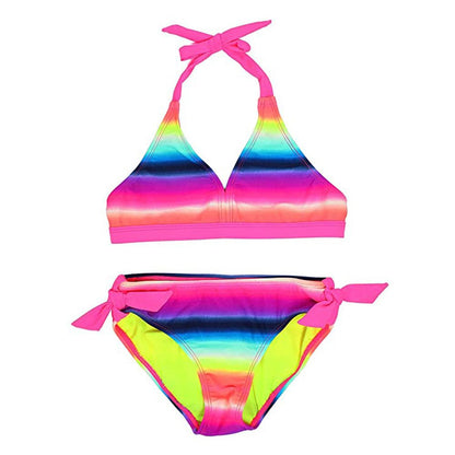Maillot de bain bikini tour de cou coloré