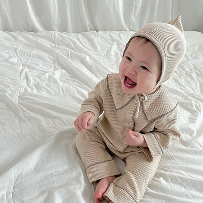 Ensemble cardigan bébé gaufre d'automne