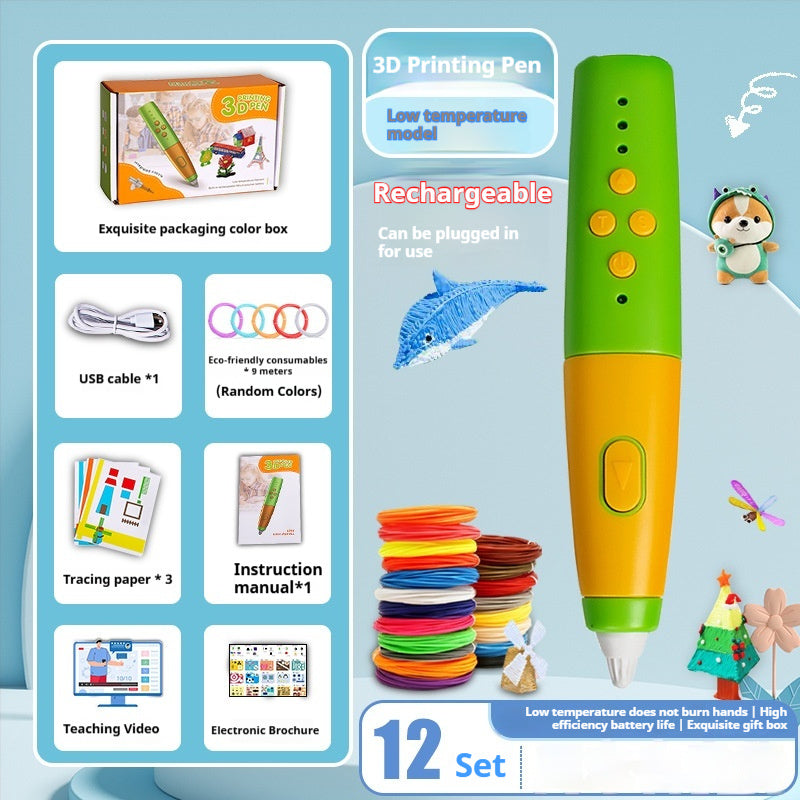 Educational 3D Printing Pen For Kids With Rechargeable Battery