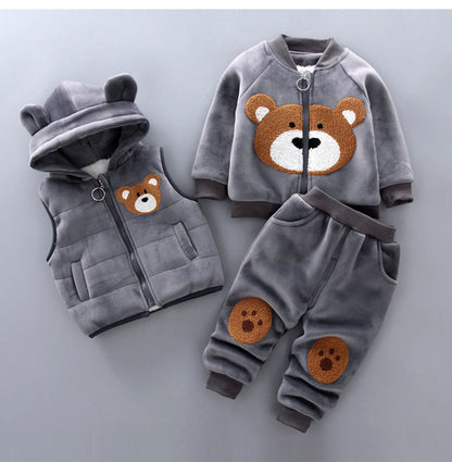 Traje grueso de tres piezas para niños