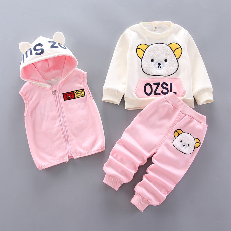 Traje grueso de tres piezas para niños