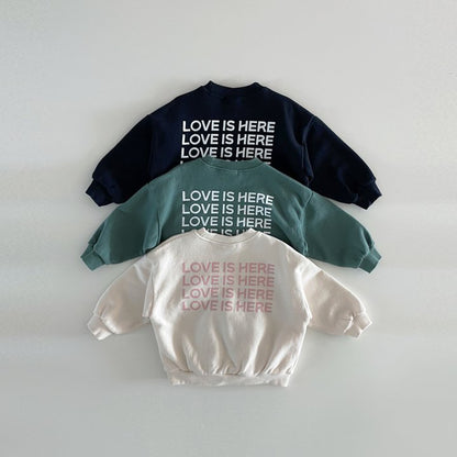 Back Letter Printed Crew Neck Sweatshirt