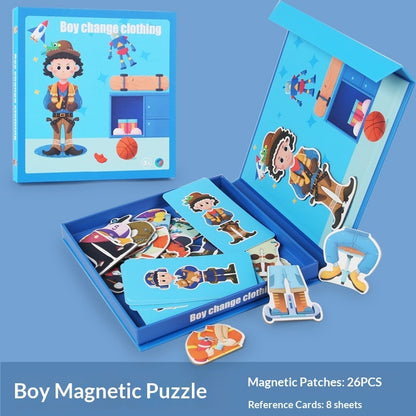 Magnetic Puzzle Featuring Characters In Various Professions And A Princess Dress-up Set