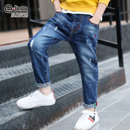 Pantalon en jean pour garçons, nouveau style, grand pantalon pour enfants, pantalon de printemps et d'automne pour enfants