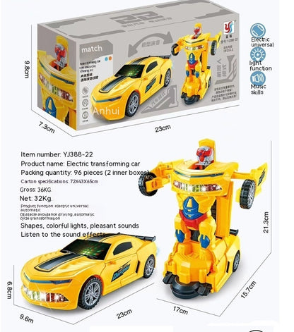 Car Deformation Robot Toy Light Music Automatic Deformation