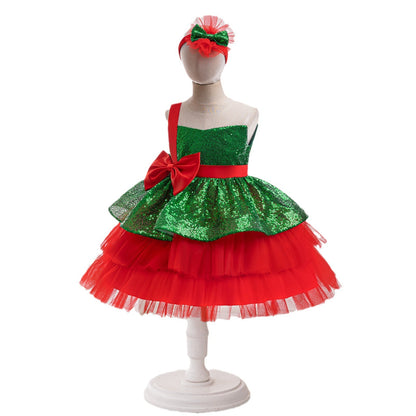 Vêtements pour enfants style européen et américain Noël rouge vert