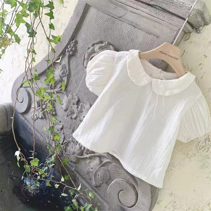 Baby Girl Cute Lapel Short-sleeved Blouse T-shirt