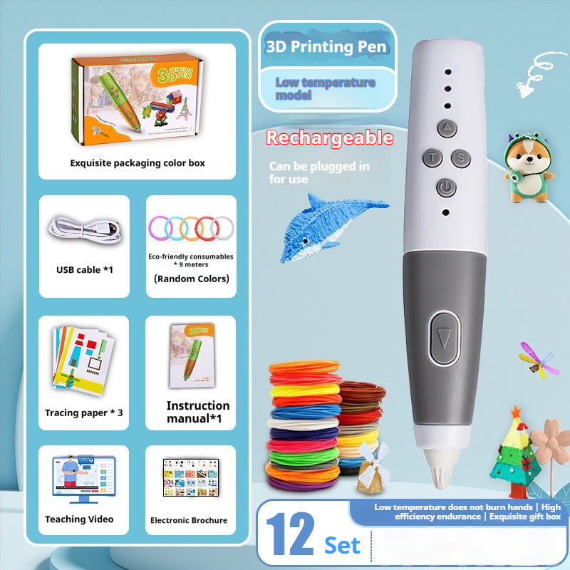 Educational 3D Printing Pen For Kids With Rechargeable Battery