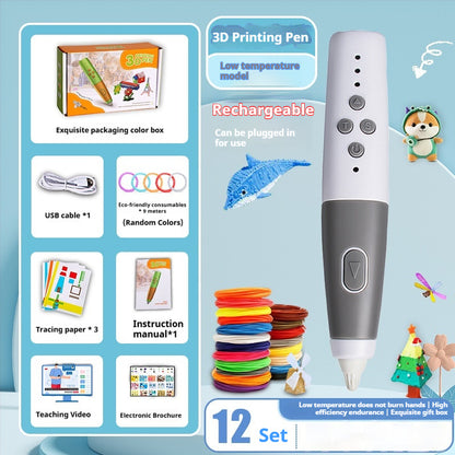 Educational 3D Printing Pen For Kids With Rechargeable Battery