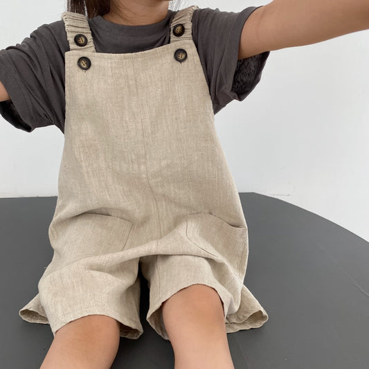 Boys And Girls Retro Artistic Suspender Pants