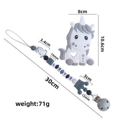 Teething Silicone Pacifier Clip With Toy