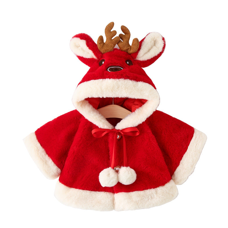 Winter New Thickened Fleece Girls' Cape