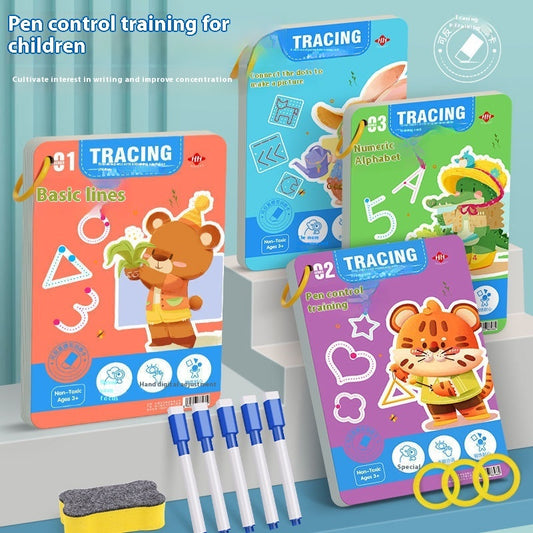 Children's Pen Control Training Copybook Stroke Drawing Point Line Picture Book Potential Development Cards