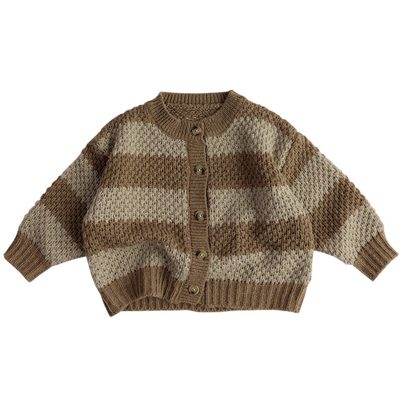 Autumn And Winter Kids' Sweater Mohair Western Style Baby Boy And Baby Girl Knitted Cardigan