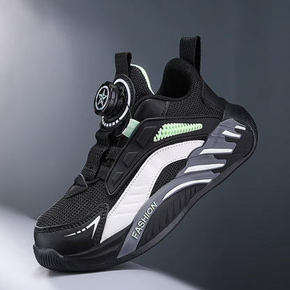 New Autumn Non-Slip Soft-Soled Running Sneakers With Rotating Buckles For Older And Teenage Kids