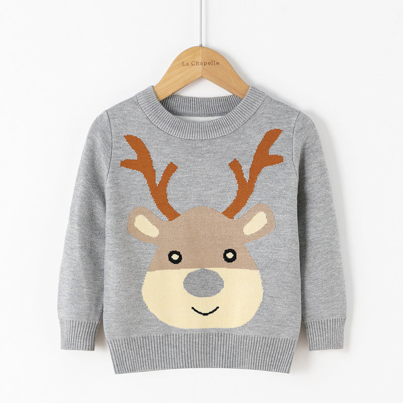 Cotton Double Layer Autumn Winter Christmas Long Sleeved Children's Sweater