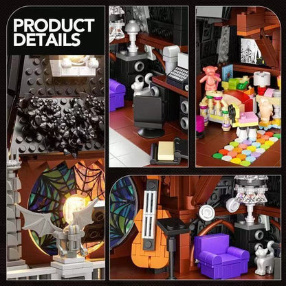 Baka 33214 Black Wednesday Small Black House Building Street View Model Building Blocks Children's Puzzle Toys Storage