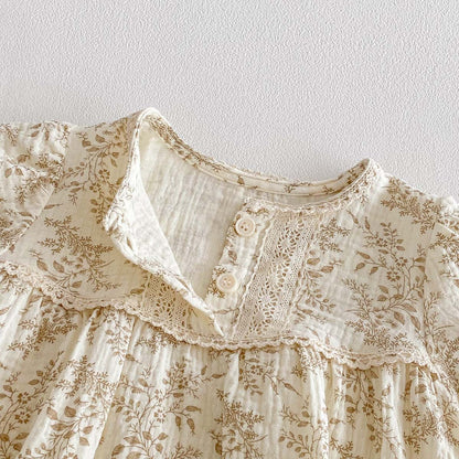 Grenouillère élégante en dentelle à manches courtes pour filles