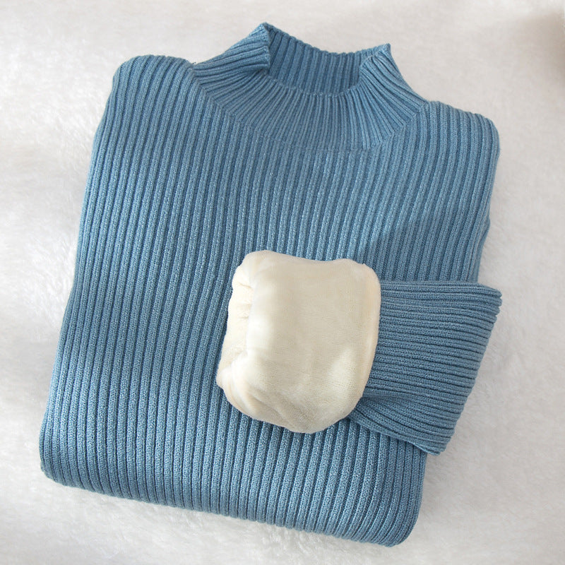 Suéter de cuello alto para niños, prenda de punto superior