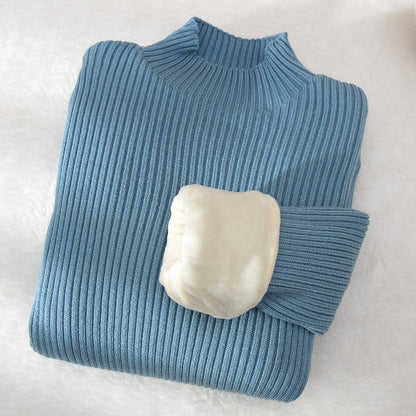 Suéter de cuello alto para niños, prenda de punto superior