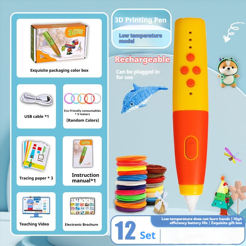 Educational 3D Printing Pen For Kids With Rechargeable Battery