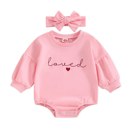 Children's Solid Color Romper Hair Band Set