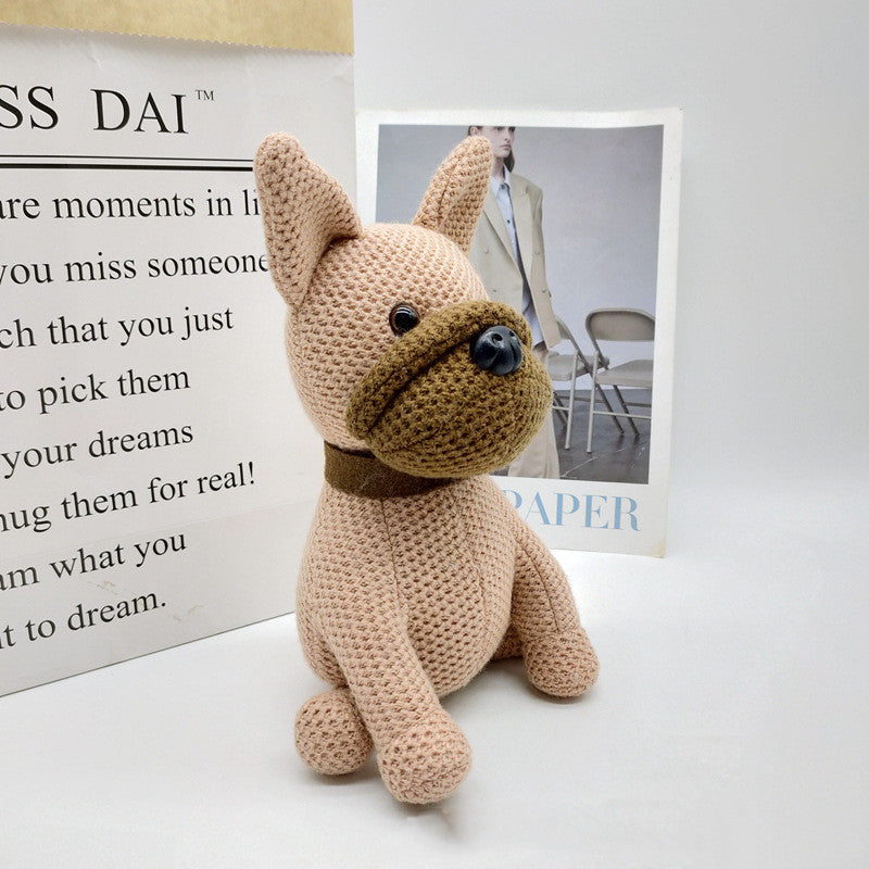 Yarn Bear Doll Wedding Celebration Doll Cute Plush Knitted Toy For Kids As A Gift