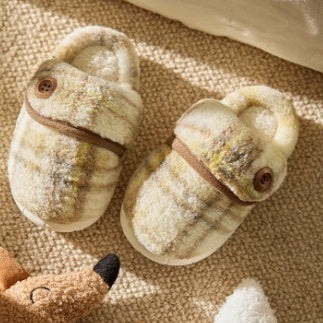 Indoor Home Silent Thick Warm Fur Shoes For Children