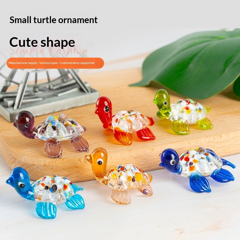 Petite tortue décorative en verre soufflé artisanal