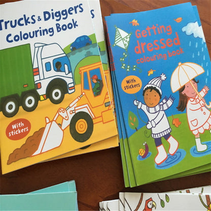 Children coloring sticker book