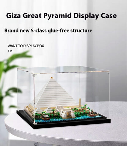 Caja de exhibición de acrílico de la Gran Pirámide de Khufgiza de Egipto, caja de almacenamiento transparente hecha a mano