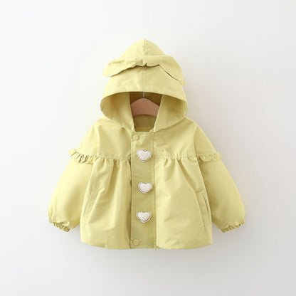 Gabardina con capucha Love de longitud media para niños
