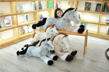 Simulation lying horse pillow plush toy