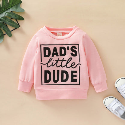 Sudadera gris con letras de poliéster para niños