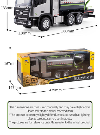 Alloy Remote-control Mist Cannon Truck Electric Construction Vehicle Toy