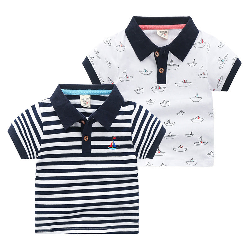 Camiseta polo de manga corta con solapa para niños