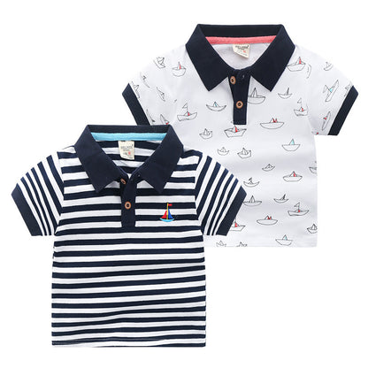 Camiseta polo de manga corta con solapa para niños