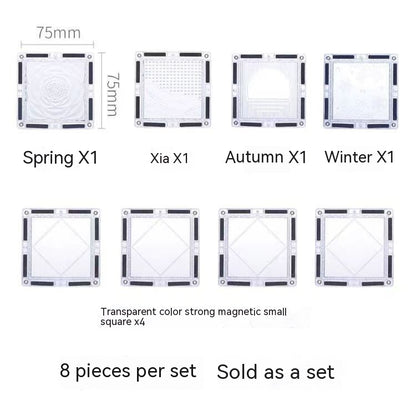 Color Window Asterism Magnetic Building Blocks Assembly