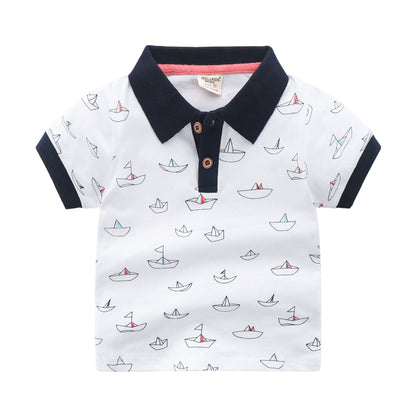 Camiseta polo de manga corta con solapa para niños