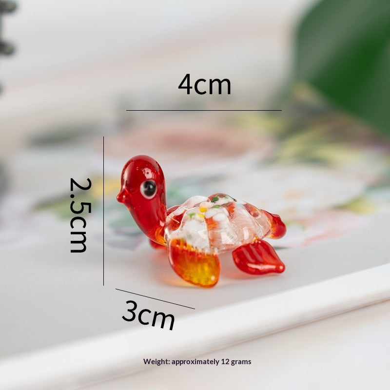 Petite tortue décorative en verre soufflé artisanal