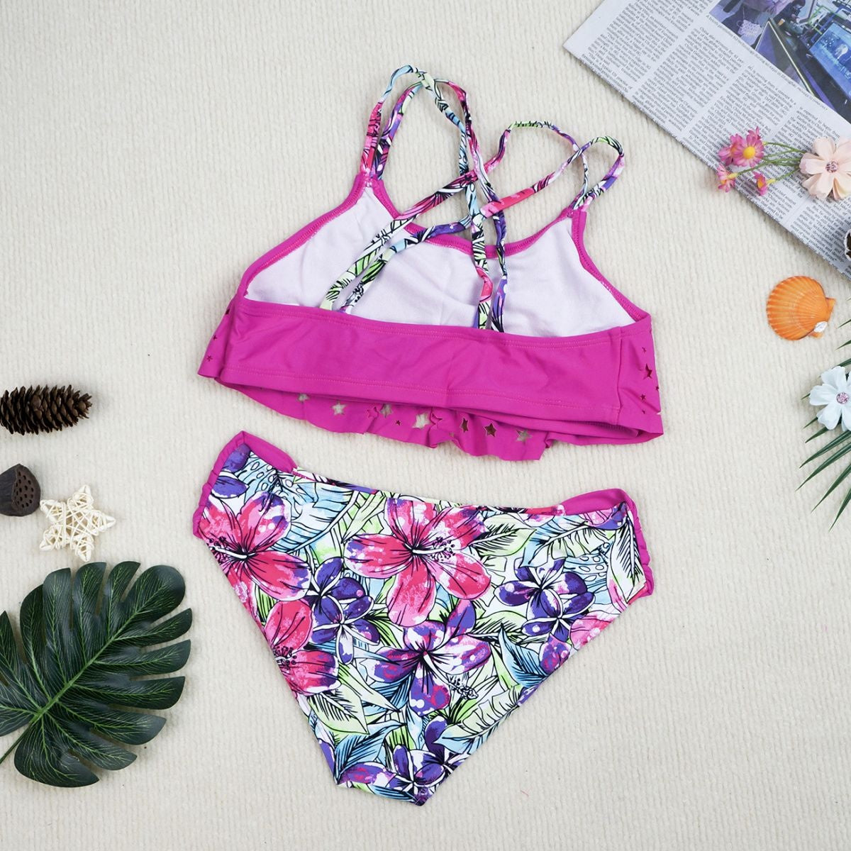 European And American-style Kids Swimwear Girls Two-piece Swimsuits