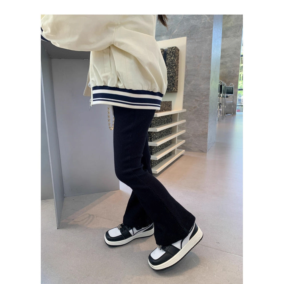 Legging uni polyvalent, décontracté et élégant pour petites filles