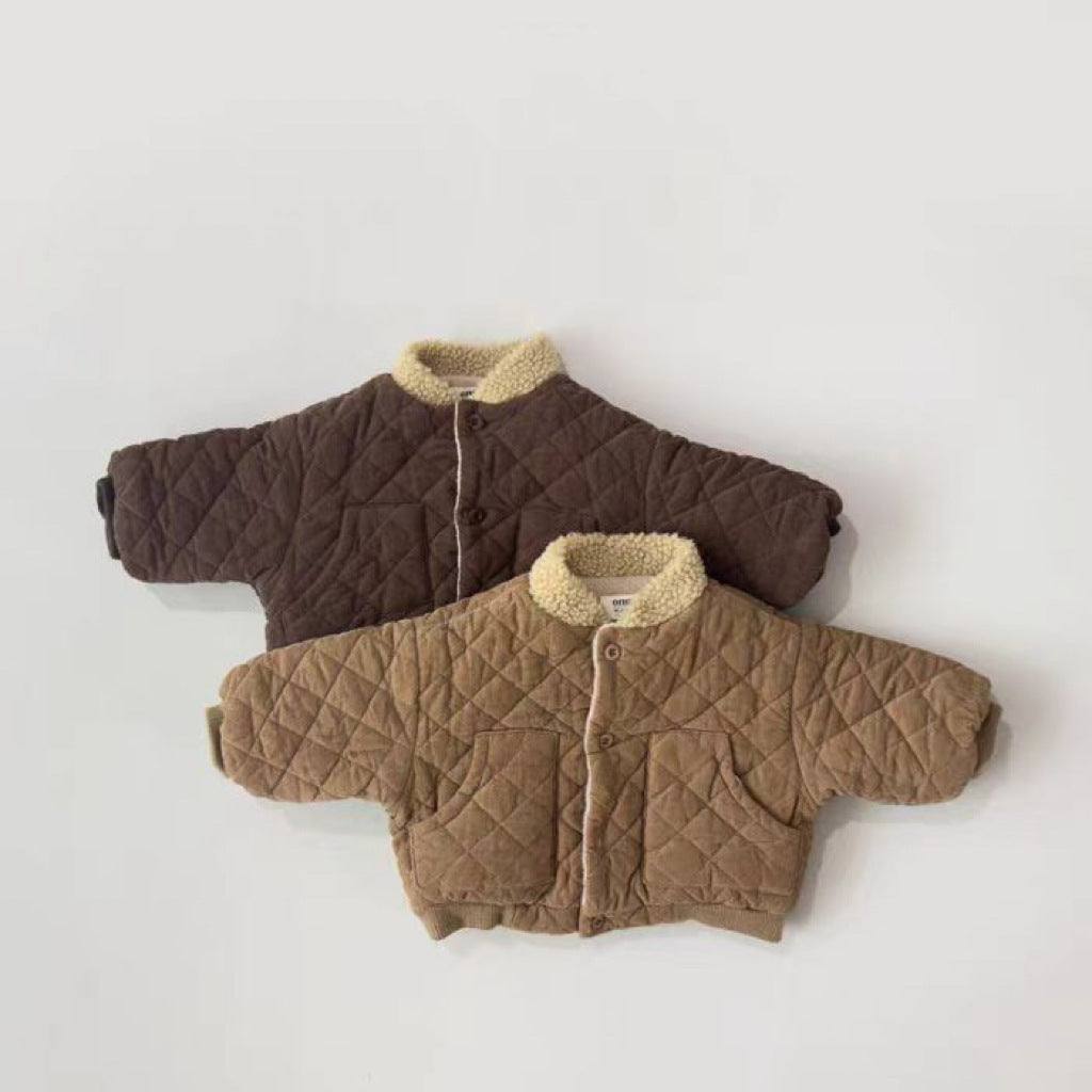 Retro Diamond Thick Warm Quilted Jacket