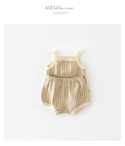 Baby Suit Summer Pajamas New Korean Style Infant Thin Suspenders Vest Shorts Boys 'and Girls' Home Wear